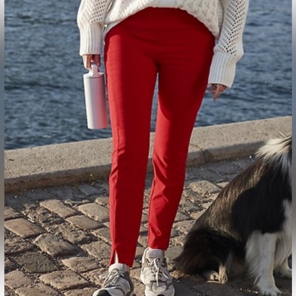 Athleta Wander Red Skinny Ponte Pants Pockets